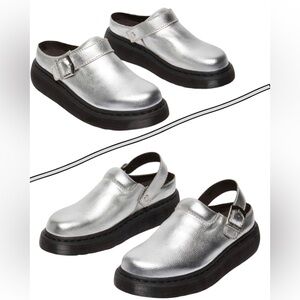 NEW Women DR MARTENS Laketen Slingback Mule metallic tumble nappa leather Sz 5